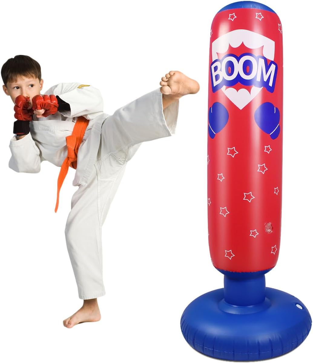 Punching Bag for Kids, Free Standing Boxing Bag for Bounce Back Focus Punching Bag for Practicing Karate, Taekwondo, De-Stress Boxing Bag for Kids.