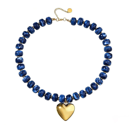 joymiao Beaded Necklace for Women Big Bead Necklace Choker Boho Bead Chunky Beaded Necklace Trendy Statement Necklaces Summer Jewelry