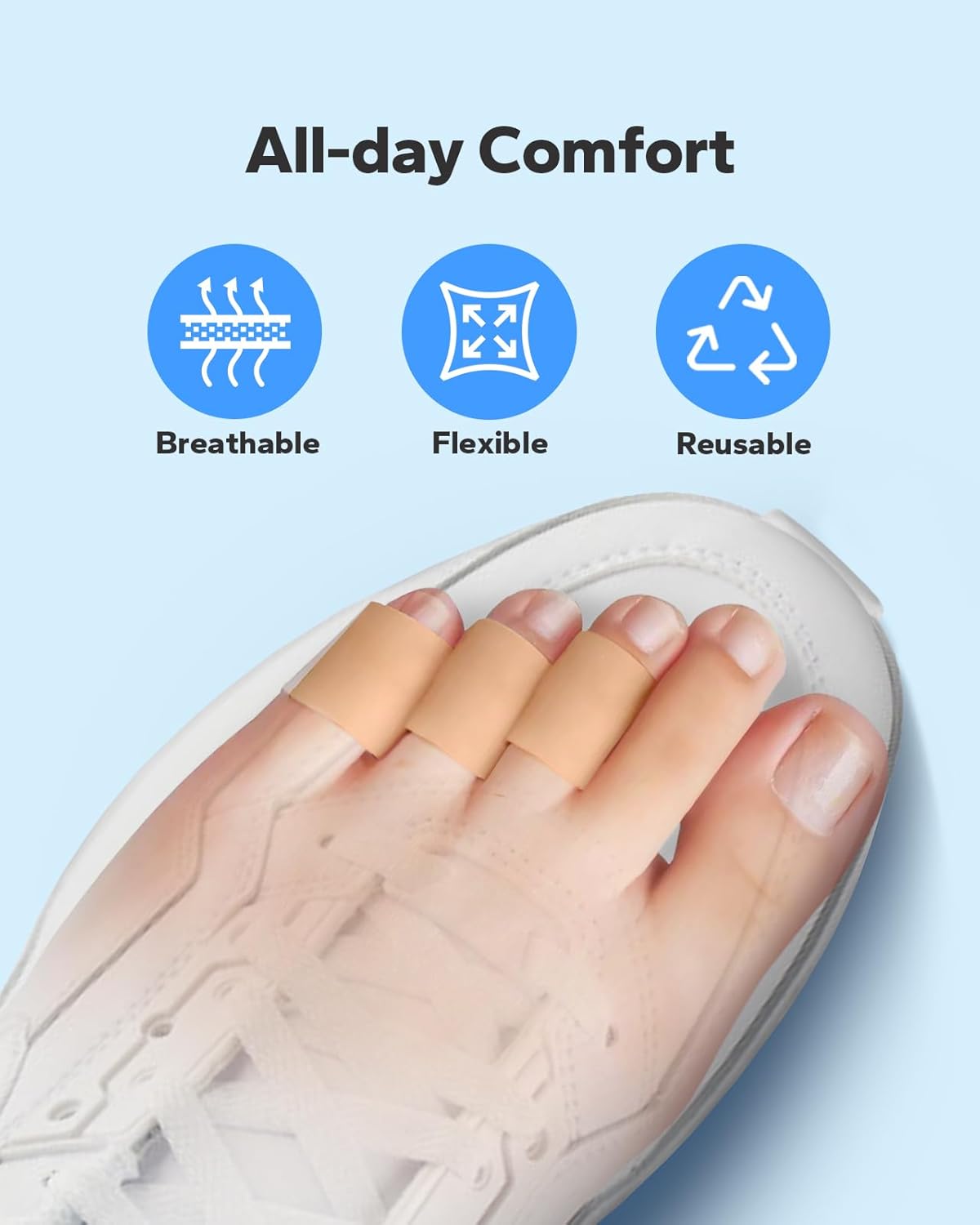 Silicone Toe Sleeves (24 Count), Pain Relief Pinky Toe Protector, Corn Protectors for Toes, Corn Pads for Pinky Toe, Gel Toe Protector for Bunion Blisters, Corns, Hammer Toes, Toenails Loss (Nude)