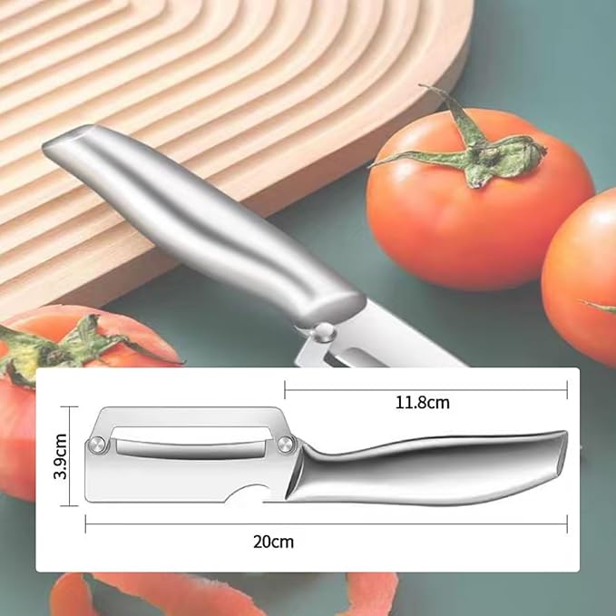 Multifunctional Vegetable Peeler,Zero Flex Peeler with Wooden Handle and Bottle Opener,Stainless Steel Kitchen Tool Suitable for All Kinds Of Vegetables and Fruits