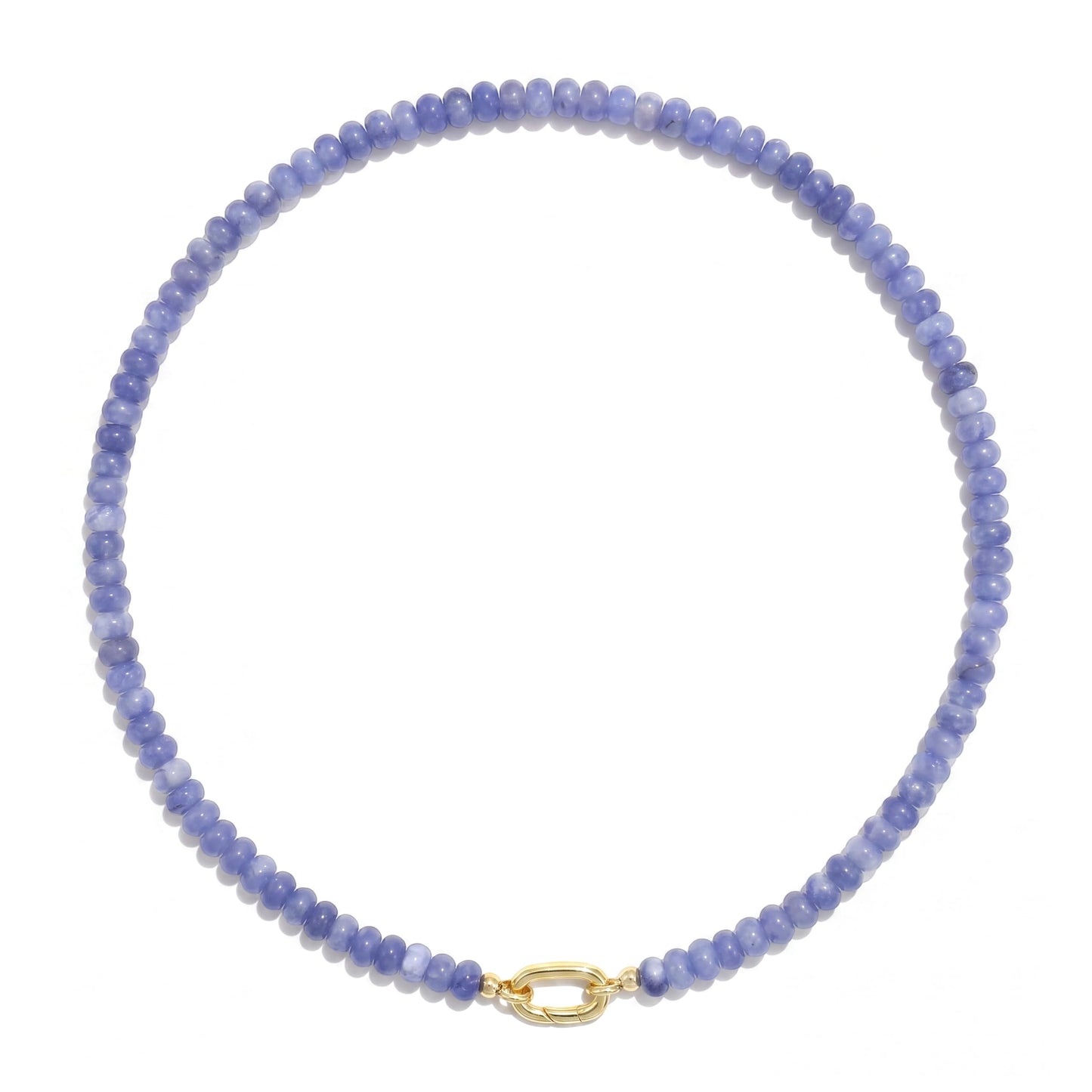 CONRAN KREMIX Sapphire Blue Stone Beaded Necklace for Women,Natural Stone Bead Choker Necklaces Boho Summer Beach Necklace Gemstone Jewelry Gift for Women