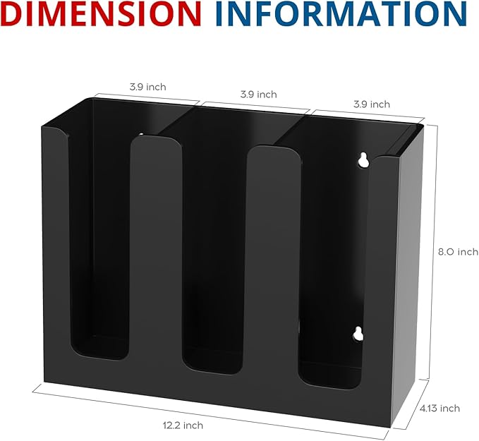 KOTEMON Acrylic Cup and Lid Holder, 3 Compartment, Disposable Coffee Cup Dispenser Cup Storage Organizer, Black
