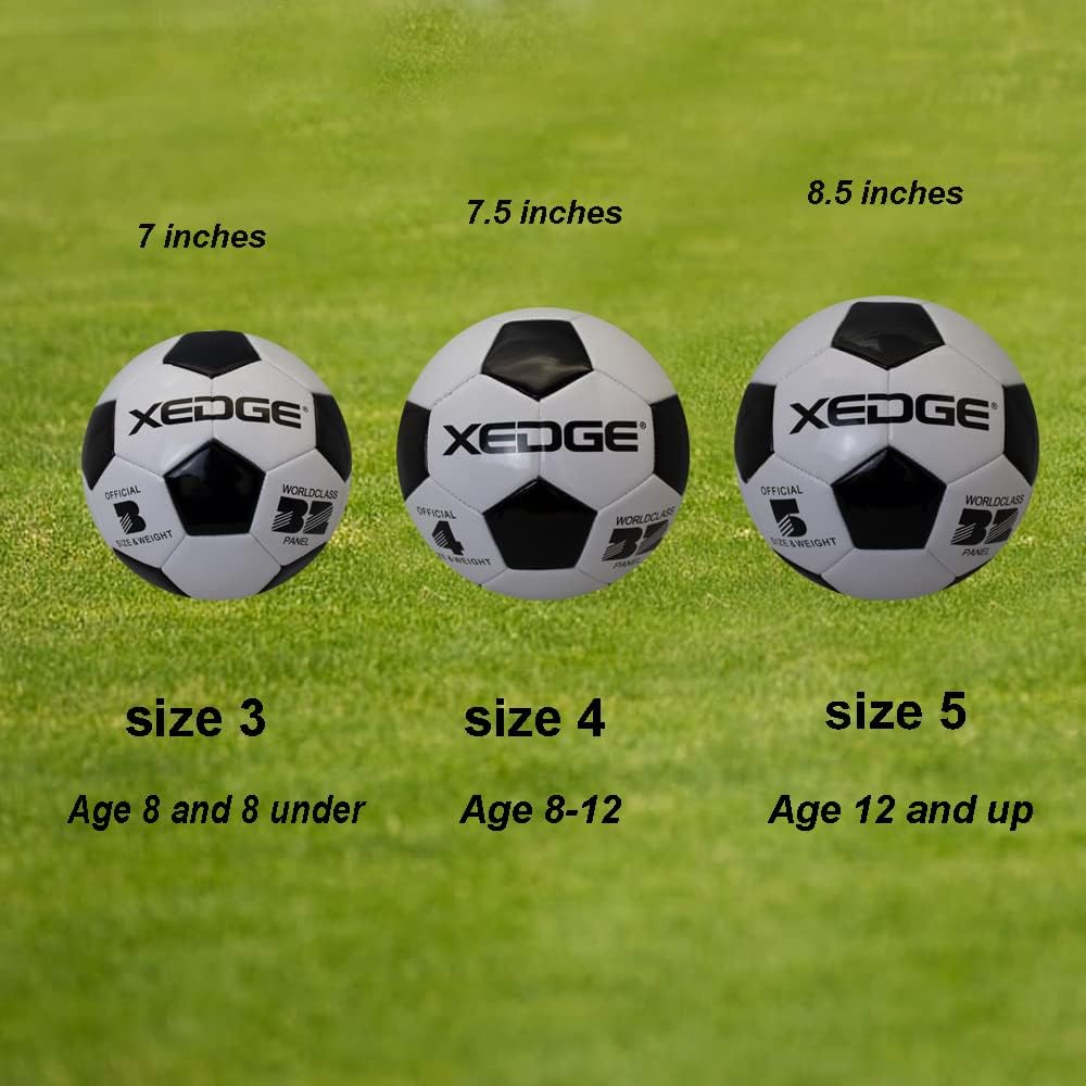 XEDGE Official Size Soccer Ball,Size 5 Training Ball for Girls,Boys,Youth Teenagers,Adults,Machine Stitched for Indoor Outdoor Play