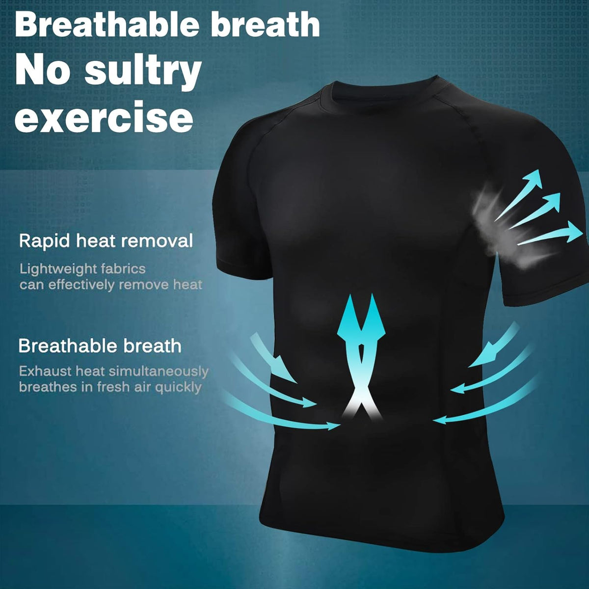BOOMCOOL Men Short Sleeve Compression Shirts, Sports Baselayer T-Shirts Tops, Athletic Workout Shirt 3 Pack