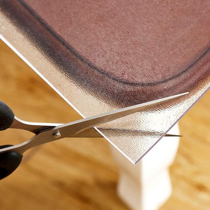 NECAUX Custom Multisize 1.5mm Thick Clear PVC Table Cover Protector - 20 x 42 Inch Rectangular Plastic Table Cover Desk Pad Mat for Office & Computer Desk/Sofa Table/Media Stand