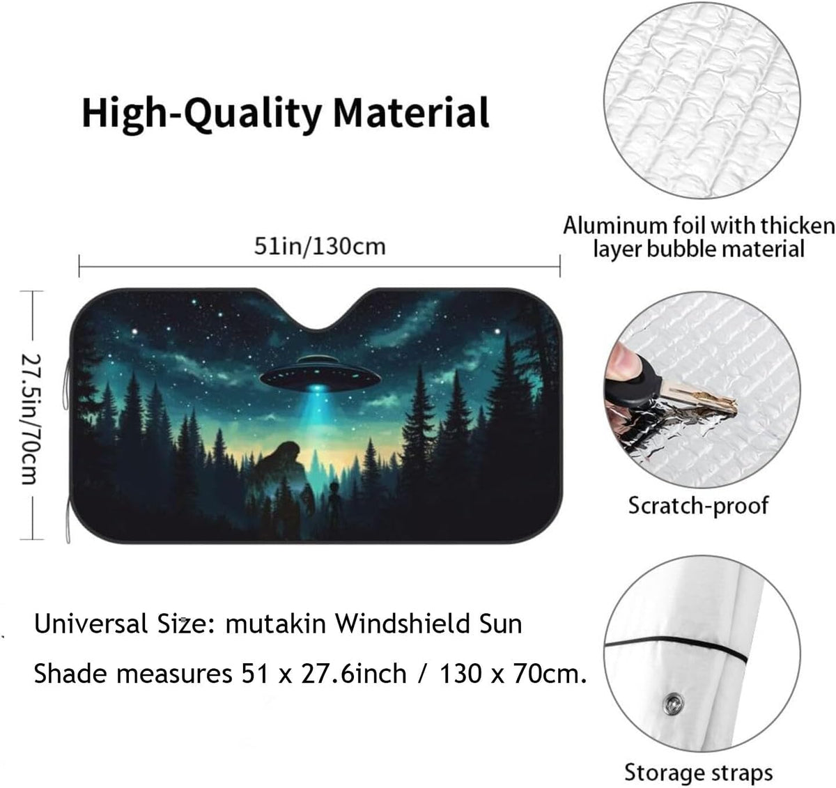Alien Tree Car Sun Shade Windshield Sunshade Foldable Front Window Shield Cover for Truck SUV