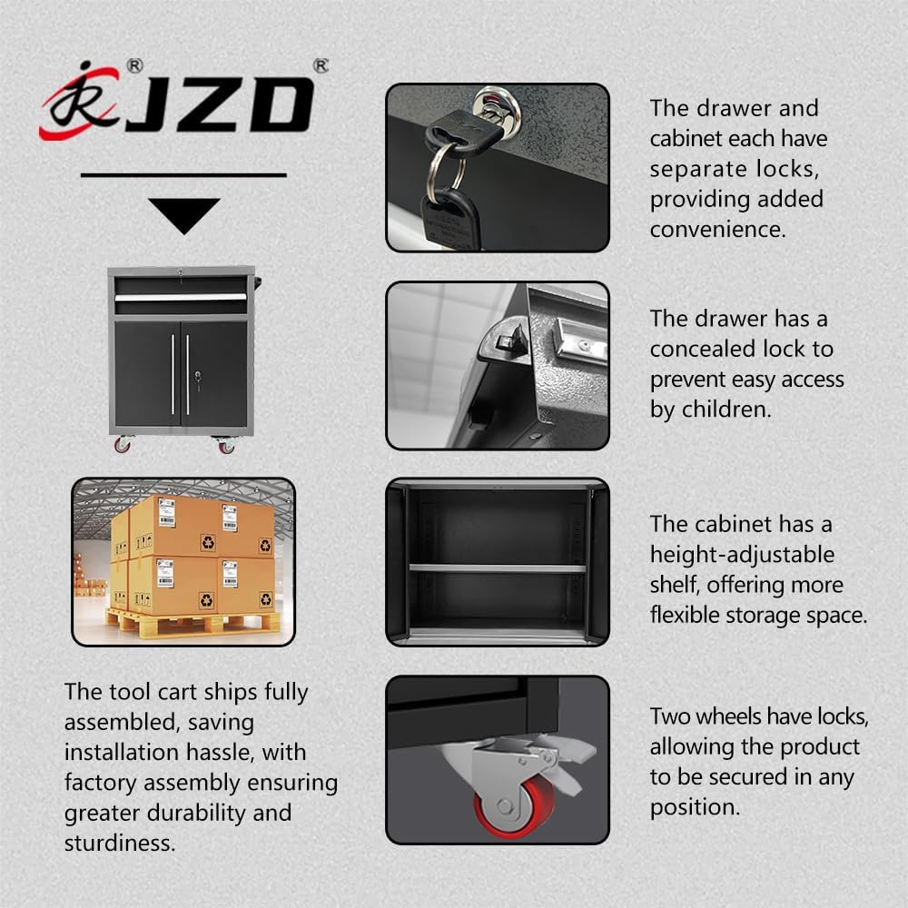JZD Storage Cabinet System Workshop, Professional Tool Storage Workbench Set, No Wall Mounting Needed, for Utility Room Pantry
