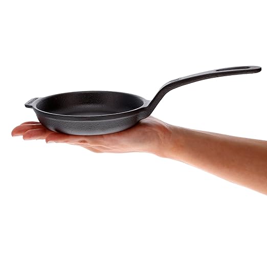 Victoria 4-Inch Cast Iron Skillet, Pre-Seasoned Cast Iron Frying Pan with Long Handle, Made in Colombia