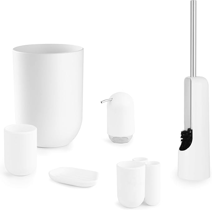 Umbra Touch Soap Dispenser Pump 13 oz (384 ml) Capacity for Liquid Soap or Hand Sanitizer, Easy to Refill, White
