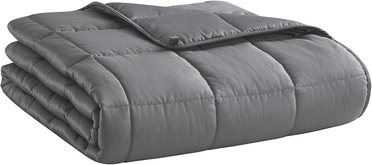 L'AGRATY Weighted Blanket Queen Size (Dark Grey, 60''x80'' | 25 lbs) Cooling Breathable Heavy Blanket with Glass Beads for Adults