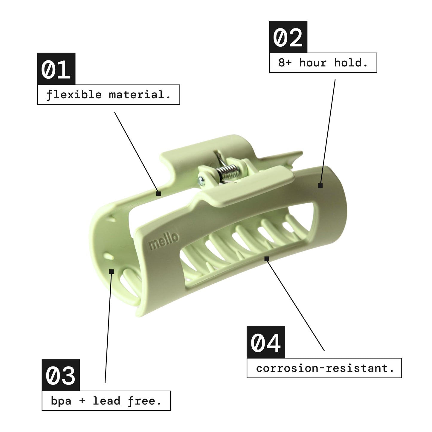 The Original Mello Hair Claw Clip Squishy Claw Clip Made in Korea Patent Pending 30021976 (Yellow, Medium)