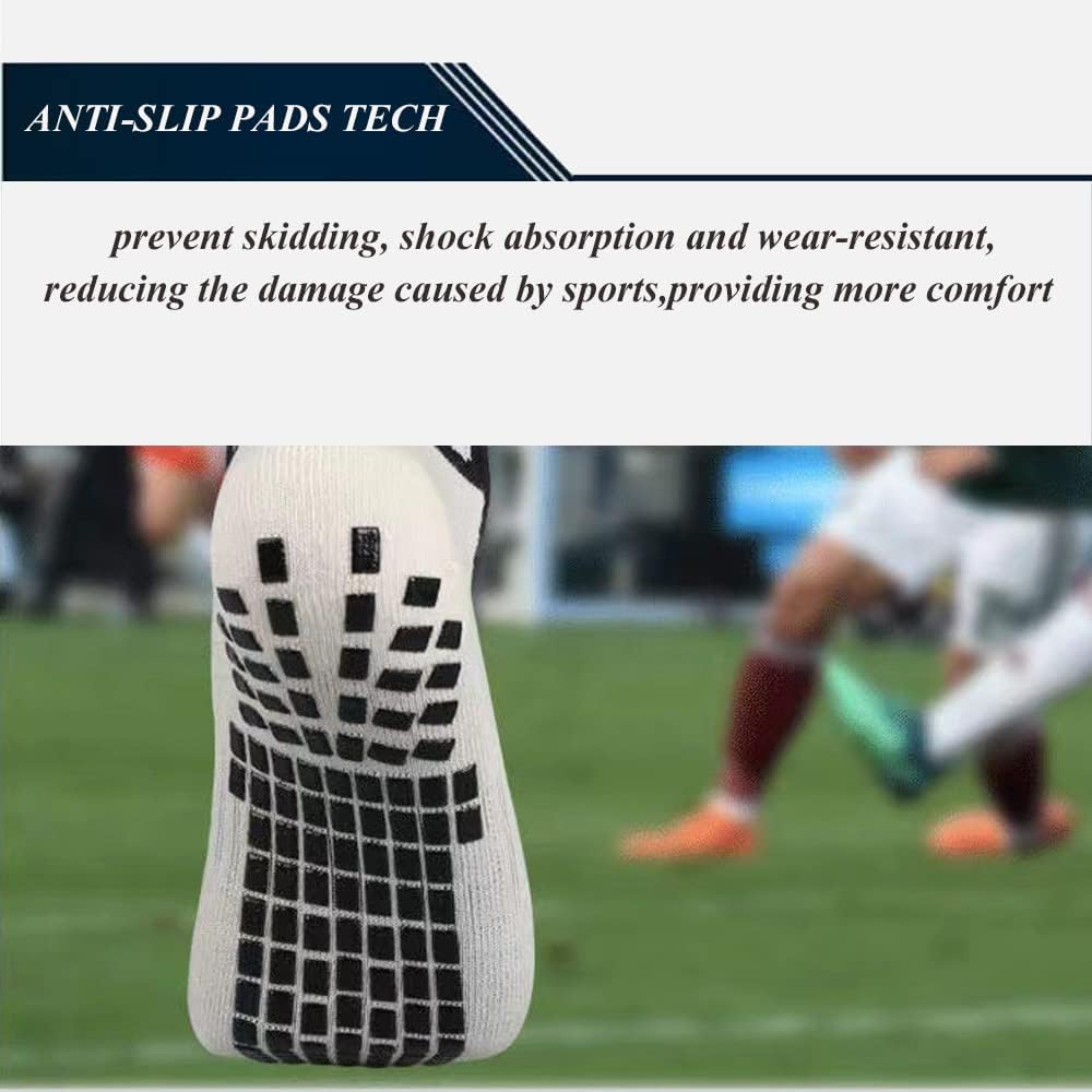 Men's Soccer Non Skid Ball Socks Anti Slip Grip Non Slip Socks, Shin Guard Sleeves, With Or Without Guard Straps for Football