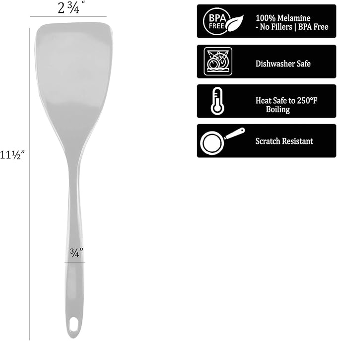 Reston Lloyd Spatula, Turner for Non-stick pans, Heat Resistant, BPA Free Melamine Utensil with Ergonomic Handle,11 inch, Indigo