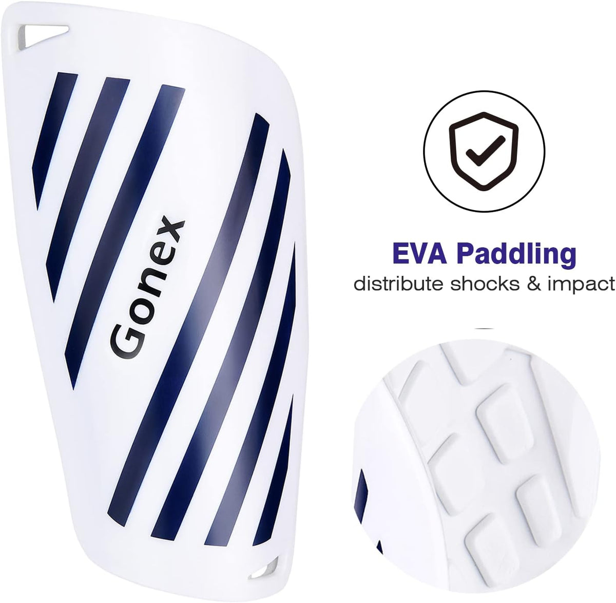 Gonex Soccer Shin Guards for Kids Adult, Youth Boys Girls Shin Guards Slip in Soccer Shin Pad Sleeves Canilleras for Football Games, EVA Cushion Protection Reduce Shocks & Injuries