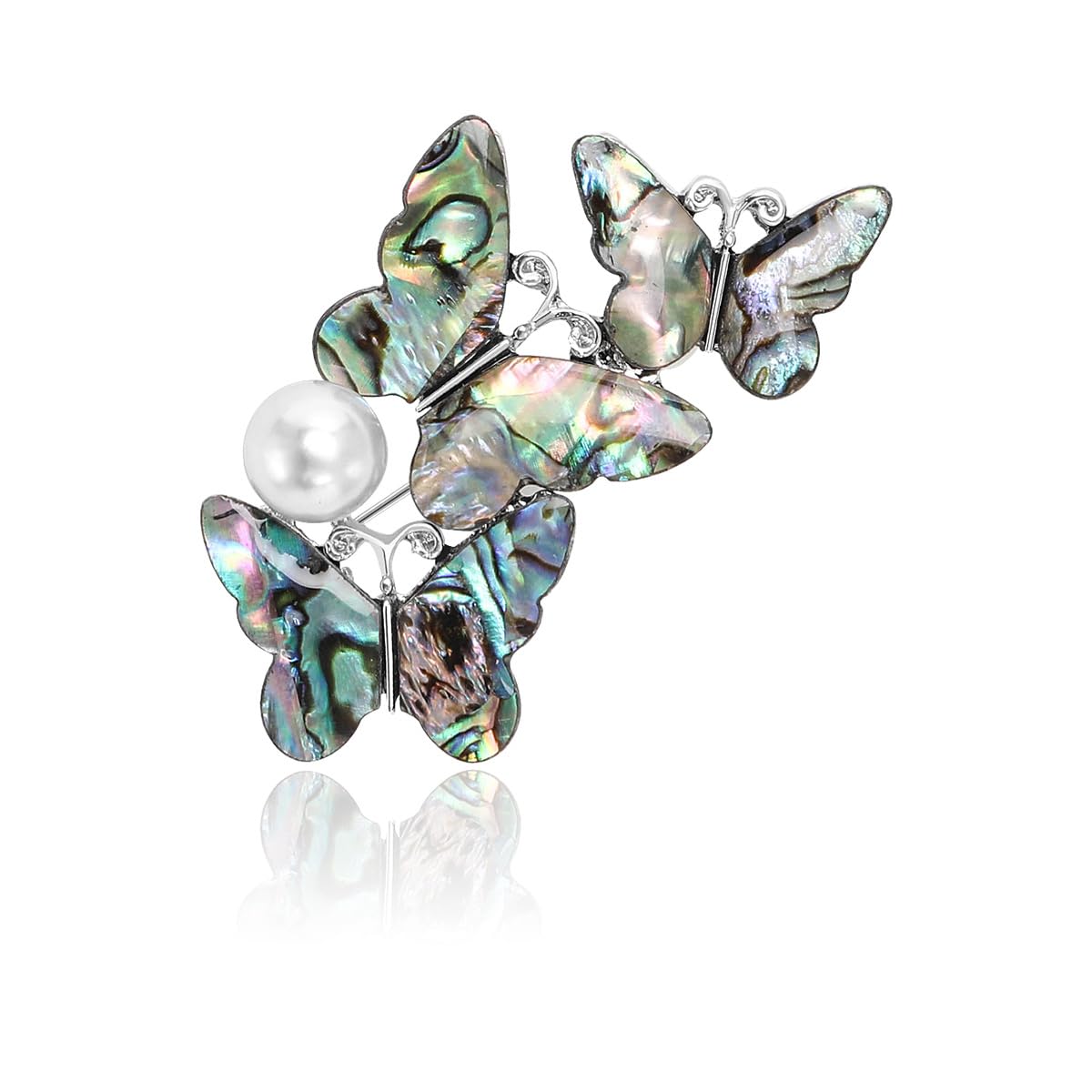 LuvQaze Abalone Shell Butterfly Brooch for Women Butterfly Pin Holiday Birthday Gift for Girlfriend Wife Mother