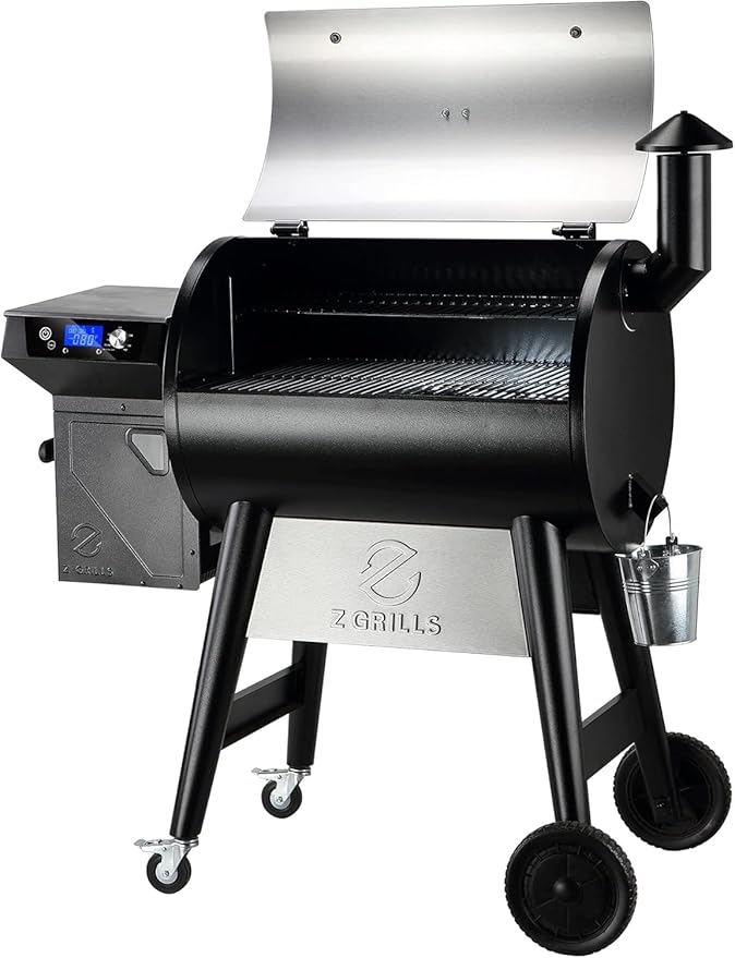 Z GRILLS Wood Pellet Grill & Smoker, 8-in-1 Outdoor BBQ Grill with PID 2.1 Controller, 697 sq in Cooking Area, 2 Meat Probes, LCD Screen, Rain Cover Included