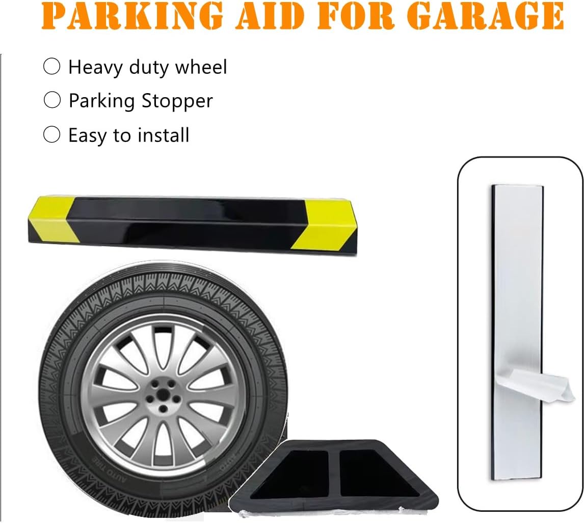 18" Heavy Duty Parking Aid for Garage, Car Parking Stopper for Garage 1 Pack, Parking Aids Protects Car, Parking Stopper Easy to Install (1 Pack 18" L x 1.25H)
