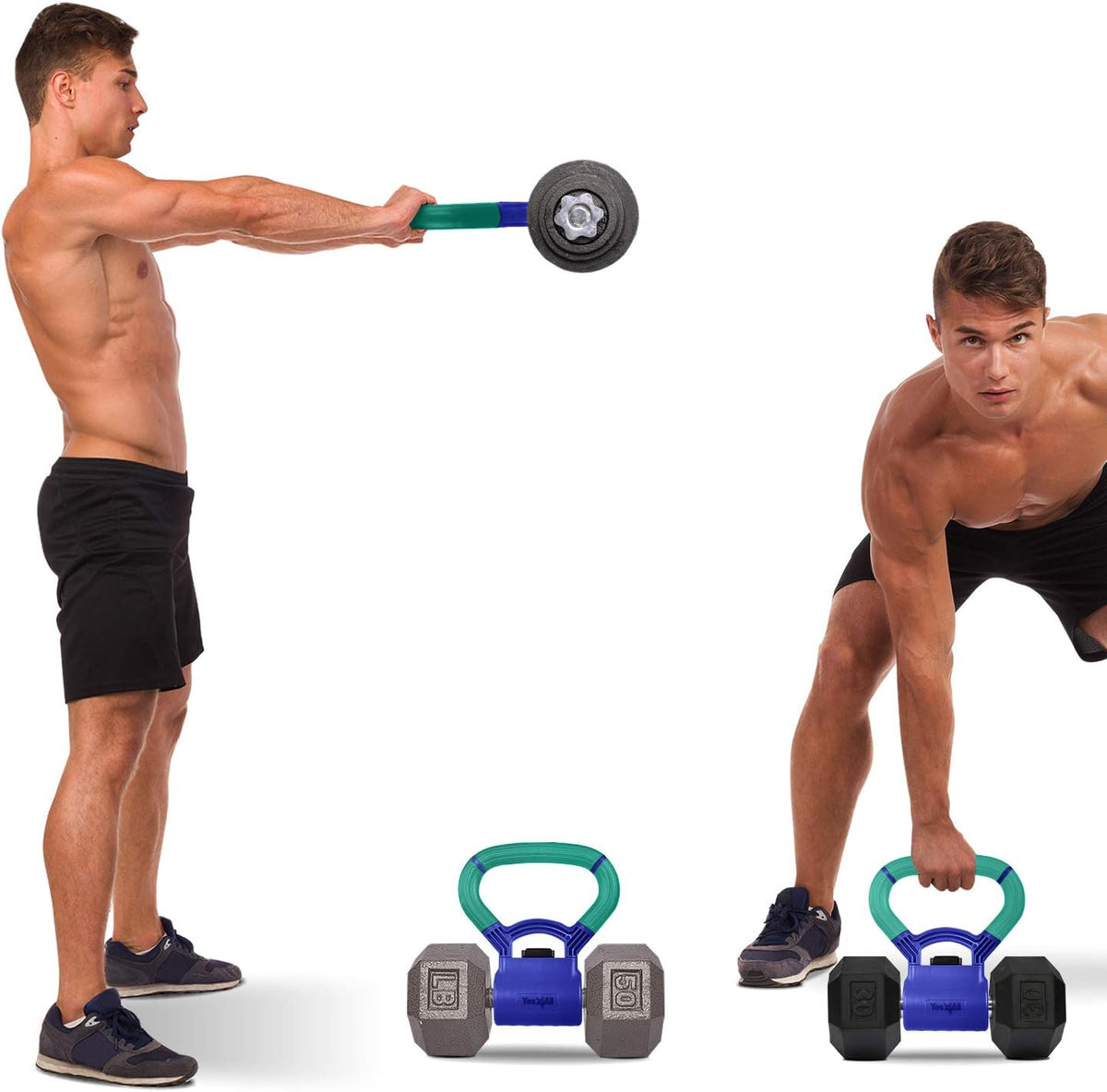 Yes4All Kettlebells Grip, Dumbbell Grip Handle, Convert Dumbbells into Kettlebell for Home Gym, Kettlebell for Weights Plate