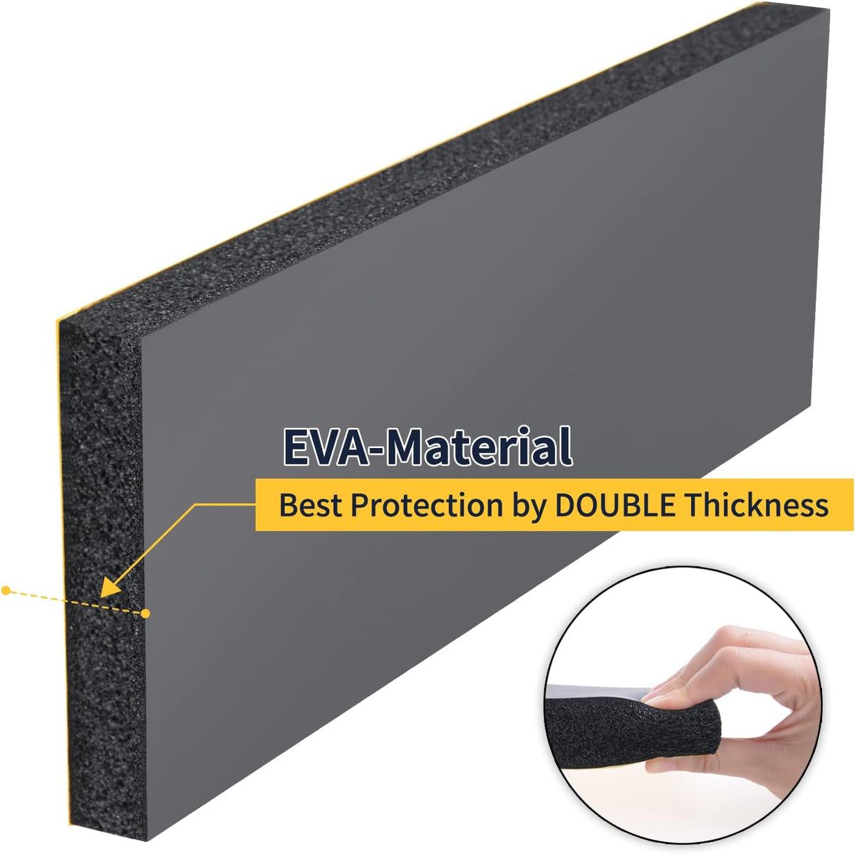 Garage Wall Protector, 4 Pack Garage Car Door Protector Bumper Guard for Car Doors Anti-Collision Waterproof Inflaming Ultra Self Adhesive EVA Foam for Warehouse (4 Pack: 16-17/32" x 5-29/32" x .79)
