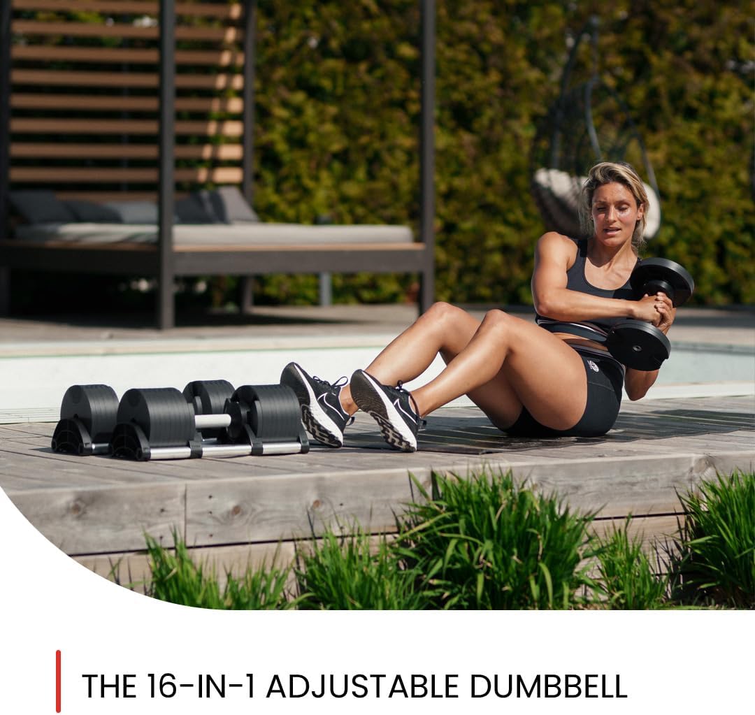 NUOBELL Adjustable Dumbbells 5-80 lbs: Replace 16 Sets, Ideal for Home Gym Weight Bench & Press