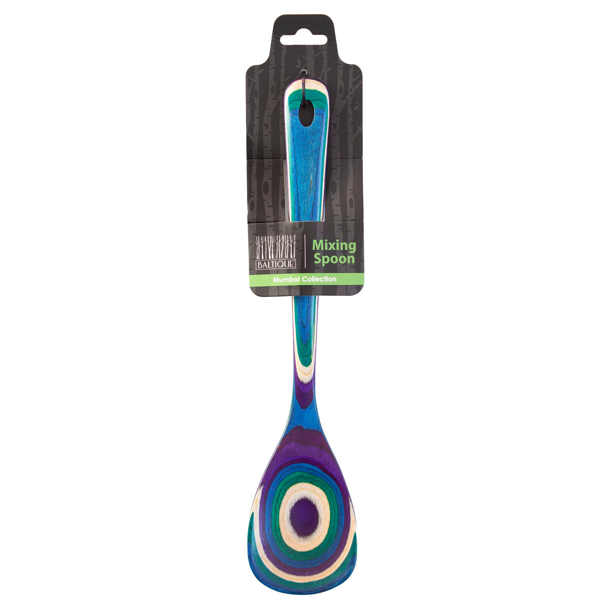 Totally Bamboo Baltique Mumbai Collection 12-1/2" Wooden Cooking Spoon, Safe for Nonstick