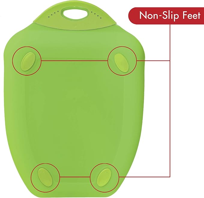 Dexas Chop & Scoop Cutting Board, 9.5 by 13 inches, Solid Green, 322-J383