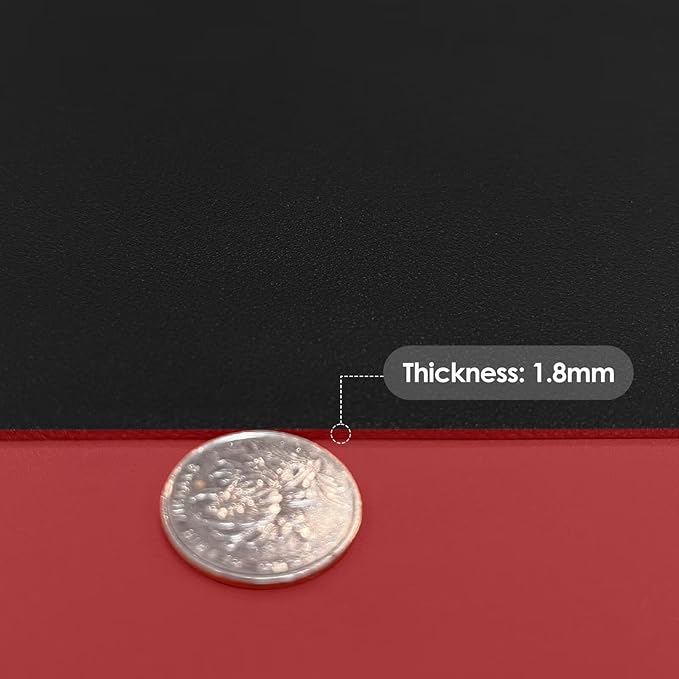 Leather Table Cover,1.8mm Thick,12x84 Inch Desk Cover,Dresser Cover Top,Dresser Protector Top,Dresser Cover,End Table Cover.(Black+Wine Red,12x84)