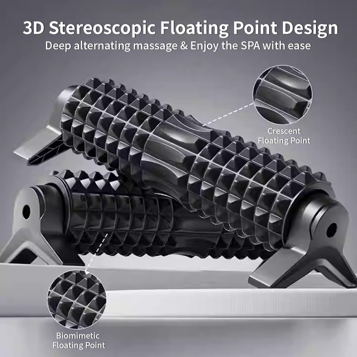 RUNWE Foam Roller with Stand - Roller Foam for Back Pain, 21 inch Trigger Point Deep Tissue Massage, Medium Density Grid Bracket Foam Rollers, Myofascial Release, Relieves Leg Muscle Pain