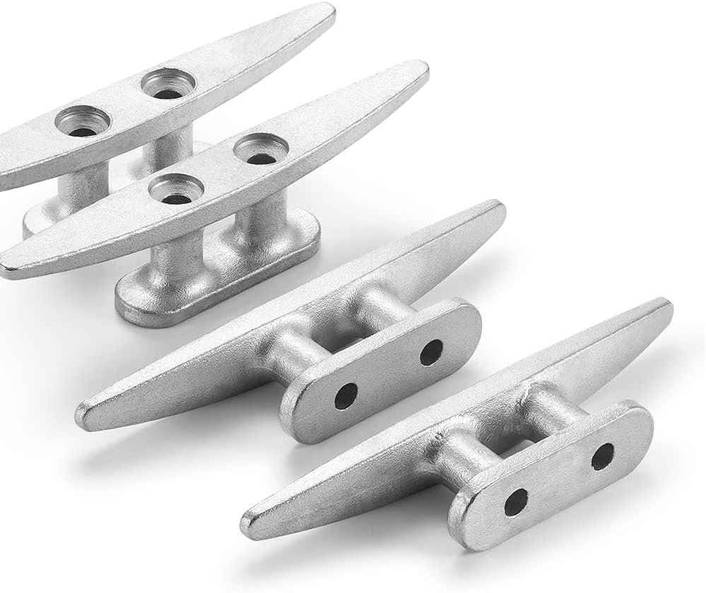 Boat Cleat, 4 inch / 6 inch 304 Stainless Steel Dock Cleat-Ideal for Marine, Deck, Nautical Decor (4 Pack/ 6 Pack)