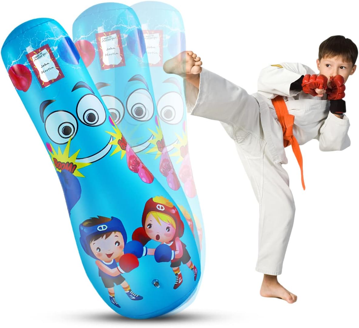 Punching Bag for Kids, Free Standing Boxing Bag for Bounce Back Focus Punching Bag for Practicing Karate, Taekwondo, De-Stress Boxing Bag for Kids.
