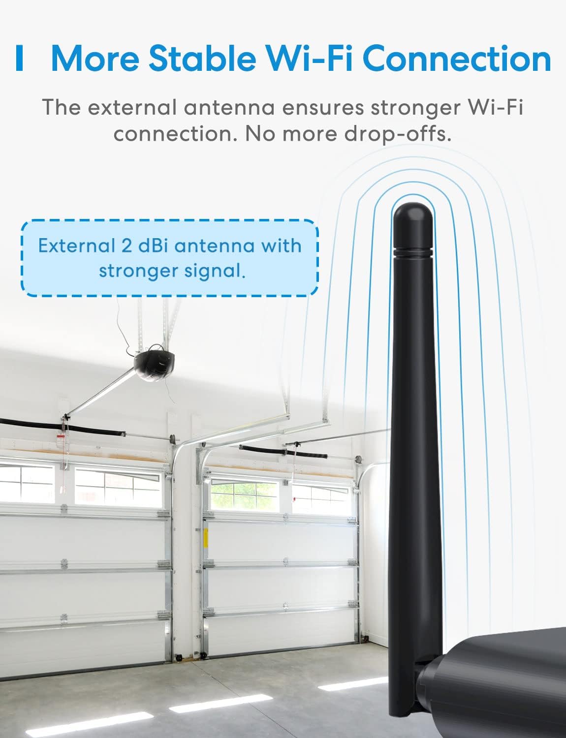 meross Smart Garage Door Opener Remote with External Antenna, Compatible with Amazon Alexa, SmartThings, Control Up to 3 Single Doors(Non HomeKit Versions with 2 Door Sensors)