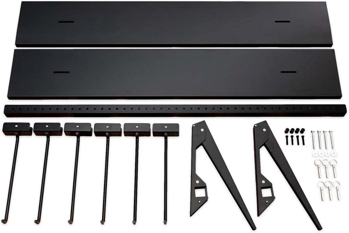 StoreYourBoard Chair Storage Rack with Storage Shelf – Folding Chair Rack for Home & Garage Organization, Chair Hangers for Folding, Beach, Patio & Camping Chairs, Heavy Duty Steel, Holds 300 lbs