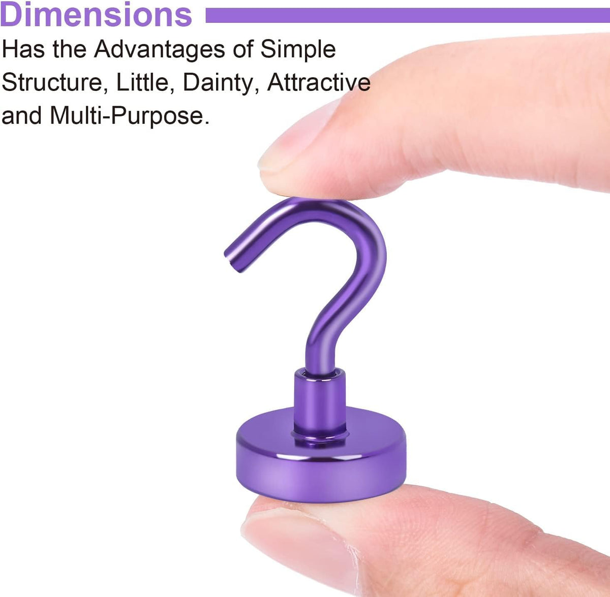 DIYMAG Magnetic Hooks, 30Lbs Strong Heavy Duty Cruise Magnet S-Hook for Classroom, Fridge, Hanging, Cabins, Grill, Kitchen, Garage, Workplace and Office Etc, (20 Pack-Purple)