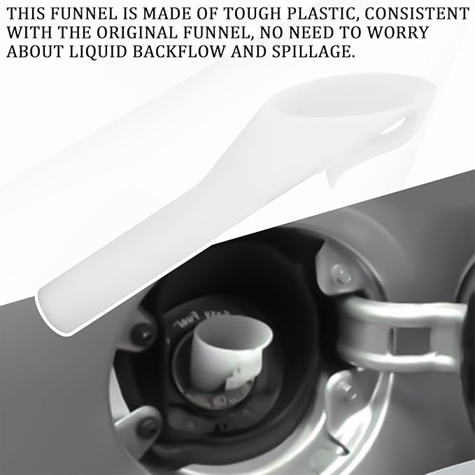 Msyuusr 2PCS Capless Gas Tank Funnel，Funnels for Automotive Use OEM#8U5A-17B068-EB 1782177 1833948 2050651, Fuel Tank Accessories Compatible with Ford (White)