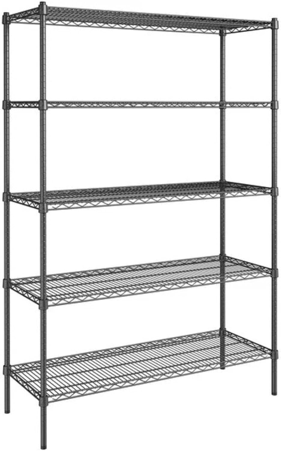 Black 5-Tier Metal Adjustable Freestanding Garage Storage Wire Shelving Unit (36 in. W x 72 in. H x 14in. D)