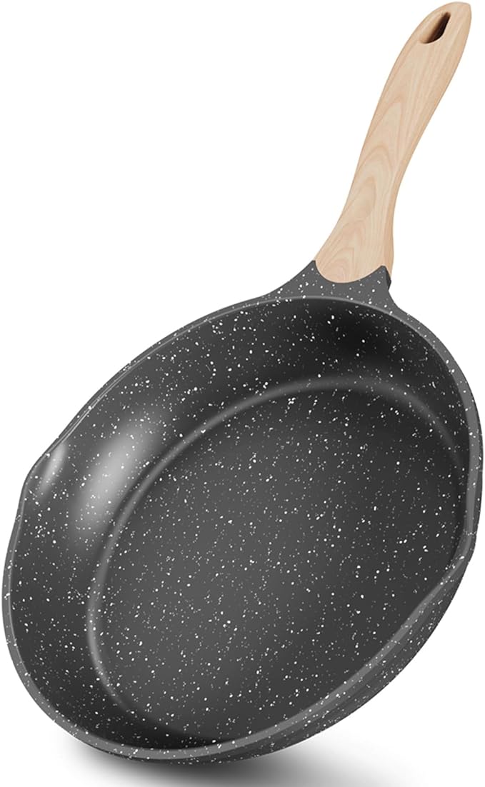 JEETEE 8 Inch Nonstick Frying Pan For Egg, Nonstick Omelette Skillet with Soft Touch Handle, All Stove Induction Compatible