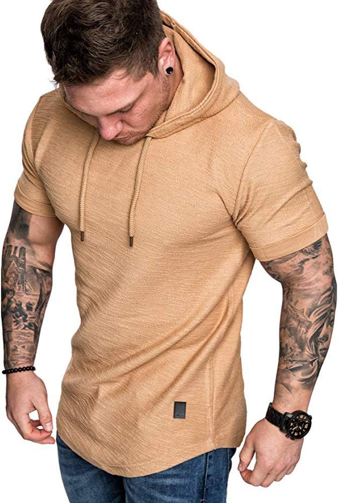 Lexiart Mens Fashion Athletic Hoodies Sport Sweatshirt Solid Color Fleece Pullover