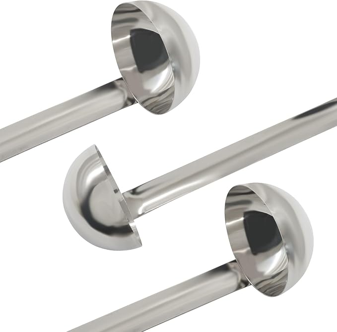 2 Oz Stainless Steel Ladle, 3 Pcs Sturdy Soup Ladle, 9" Long Handle Length for Stirring, Portioning and Serving Soup and Stew in Restaurants and Home (2.36" Bowl Diameter）