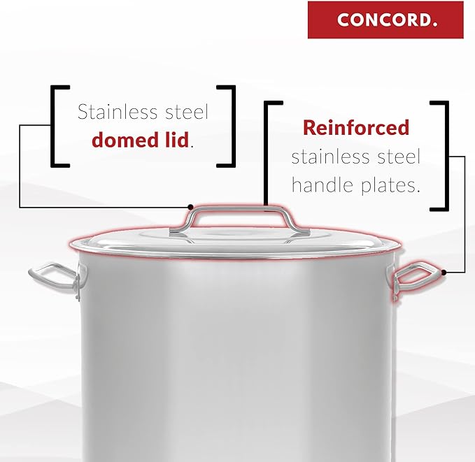 Concord 30 Quart Stainless Steel Stock Pot Cookware