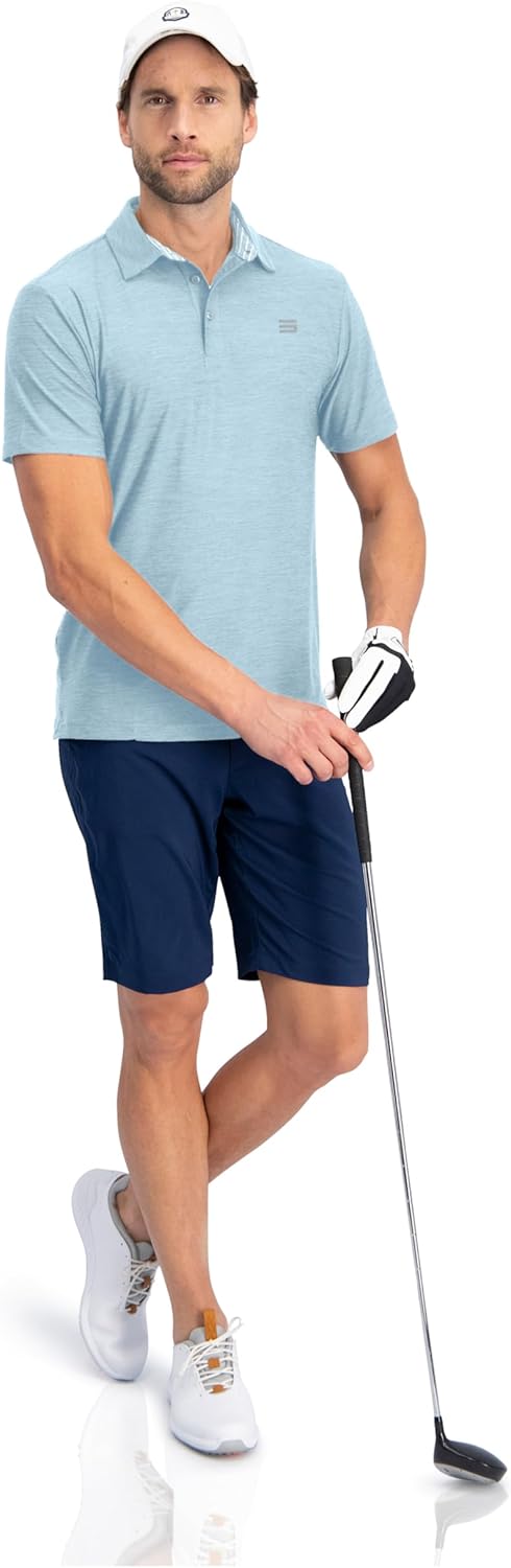 Three Sixty Six Golf Shirts for Men - Dry Fit Short-Sleeve Polo, Athletic Casual Collared T-Shirt