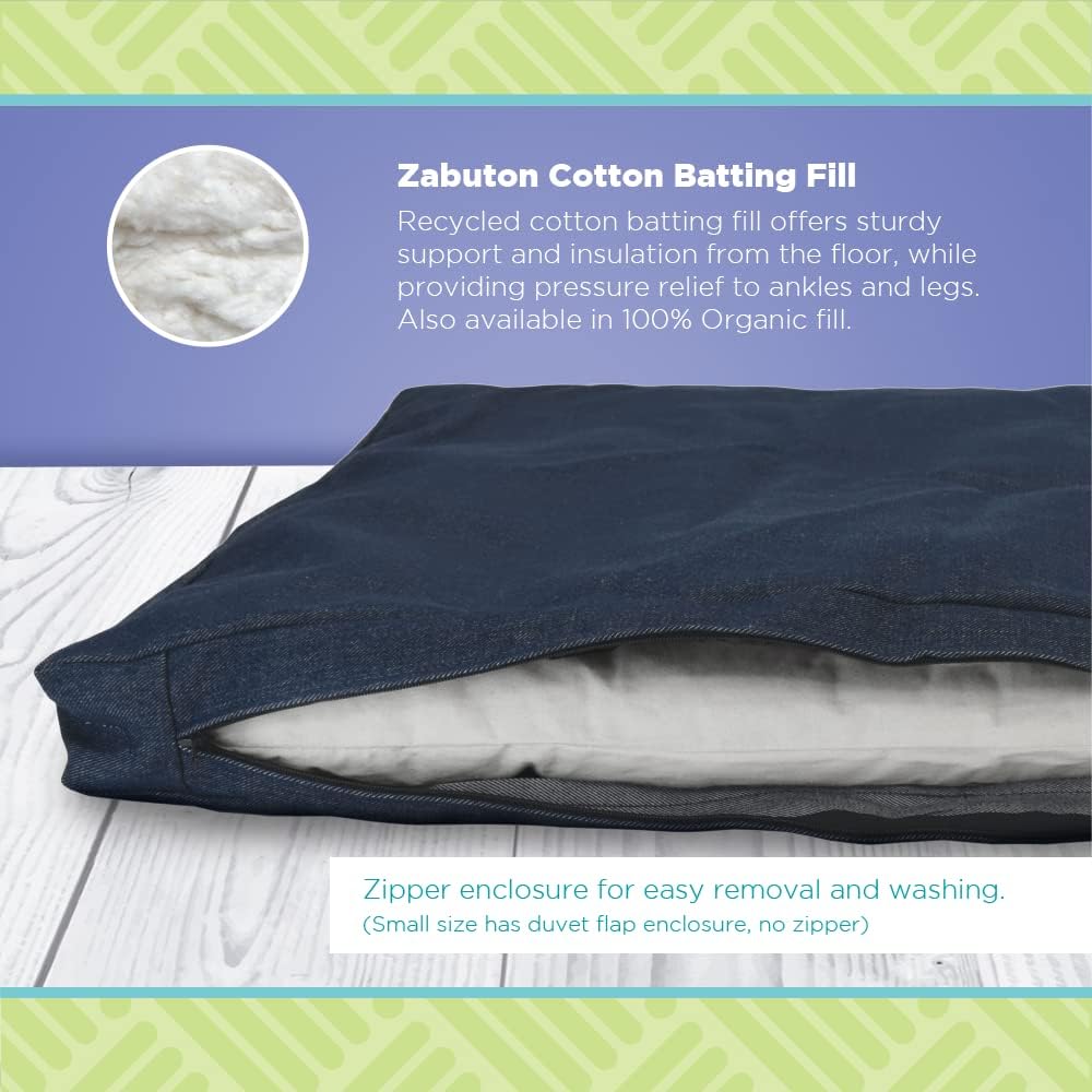 BEAN PRODUCTS MEDITATION CUSHION - Zabuton Meditation Pillows for Sitting on Floor, Yoga Cushion, Cotton Yoga Pillow, Zen Kneeling Prayer Pad- MADE IN USA - Standard 24x24x2, FOREST GREEN