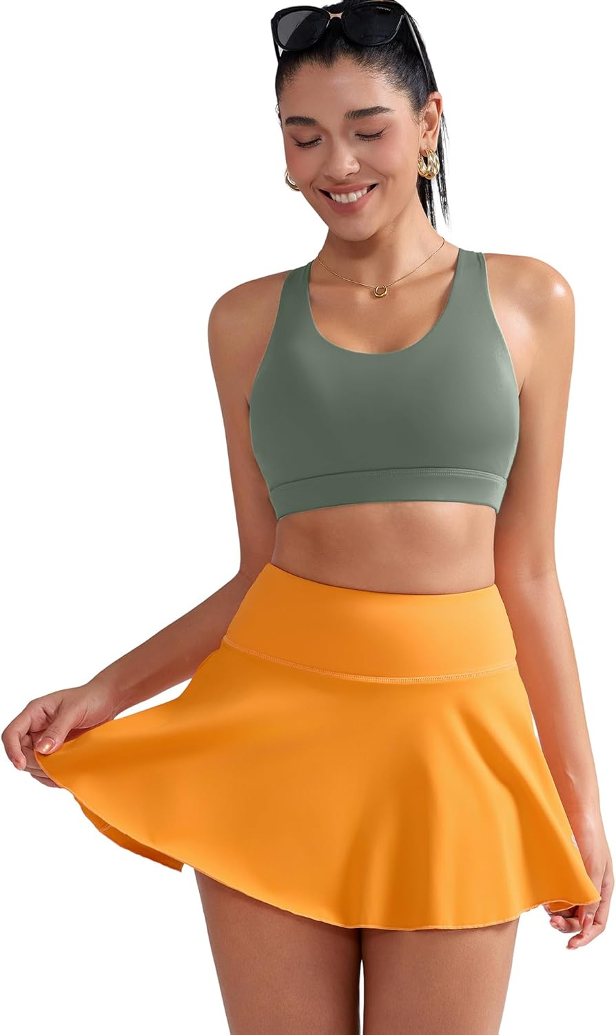 RUNNING GIRL Sports Bra for Women, Criss-Cross Back Padded Strappy Sports Bras Medium Support Yoga Bra with Removable Cups
