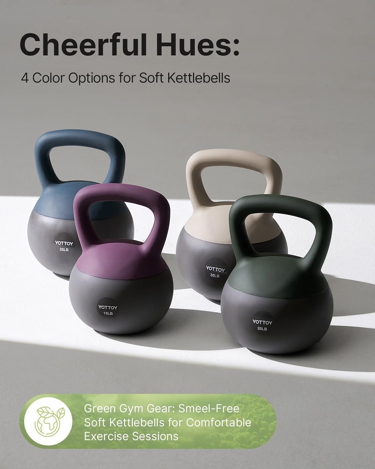 YOTTOY Soft Kettlebell, Set for Strength Training Kettlebells & Home Workouts, Soft-Sided Cushioned Base, Wide-Handle - Ideal for Men, Women, & Beginners