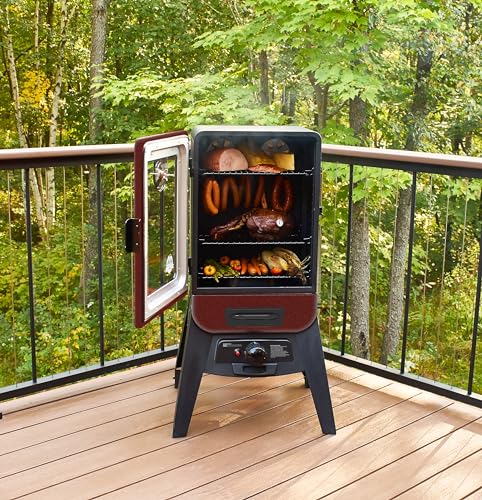 Pit Boss 2-Series Gas Vertical Smoker, Red Hammertone