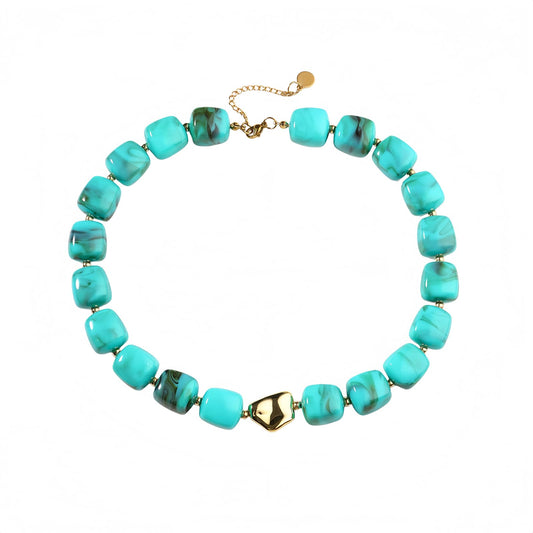 joymiao Statement Necklace for Women Resin Chunky Beaded Necklaces Big Bead Necklace Statement Necklaces Jewelry Summer Accessories