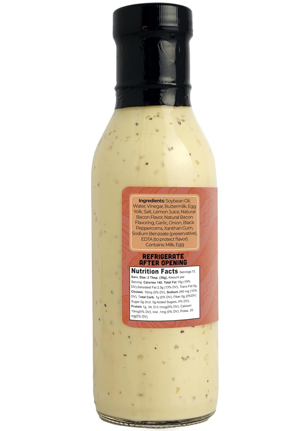 Green Jay Gourmet Bacon Ranch Salad Dressing – Savory, Smoky & Creamy – Handcrafted in USA – Perfect for Salads, Dips, Wraps & More – 12 Ounces