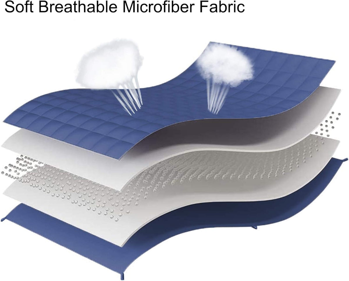 L'AGRATY Weighted Blanket - 60"x80" 15lbs Cooling Breathable Heavy Blanket Microfiber Material with Glass Beads for Adult All-Season Summer Fall Winter Soft Thick Comfort
