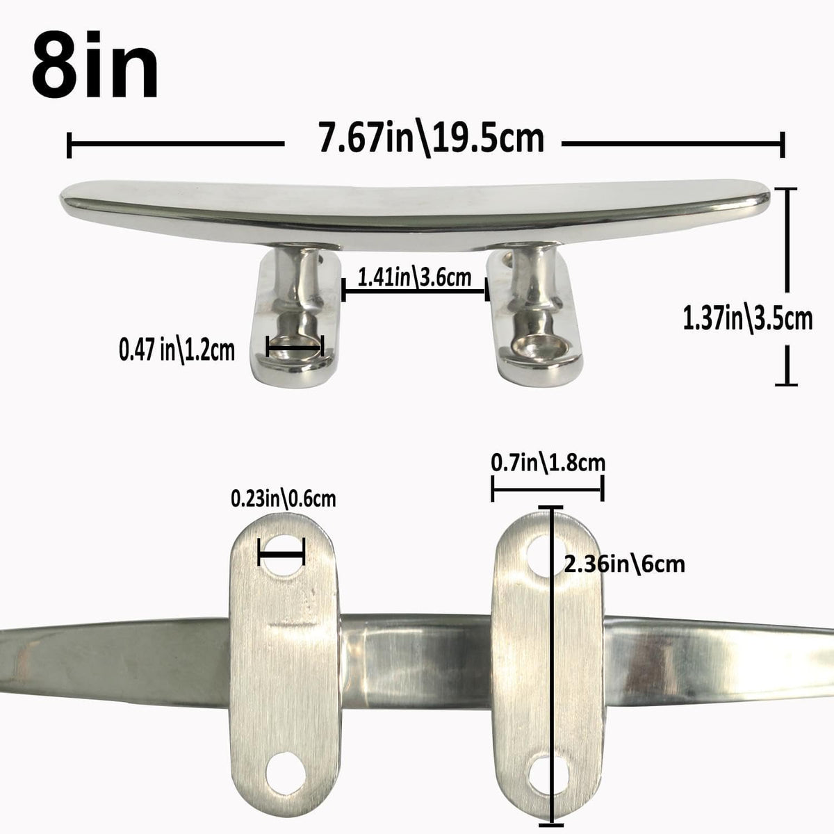 Boat Cleat Open Base Boat Cleat, Dock Cleat All 316 Stainless Steel Boat Mooring Accessories, Free Installation Accessories Screws(4/5 /6/8 inch)