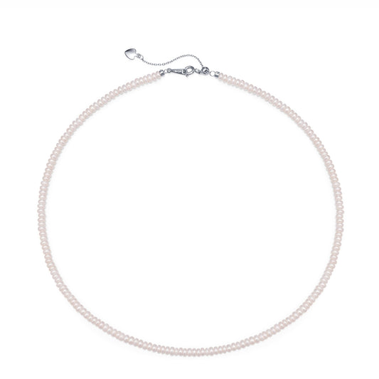 Pearls Necklace, Freshwater Tiny Small Bread Pearls Necklace for Women's Pearl Strand Necklace Chain 18K Gold Plated Hypoallergenic White Necklace as Prom Bridesmaid Birthday Gifts(Bread, 18KWGP Lock)