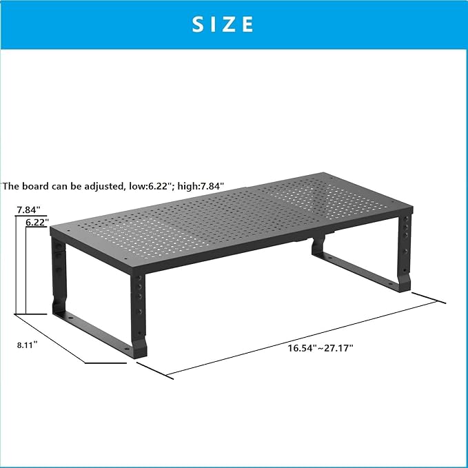 Expandable,Adjustable & Stackable Spice Rack, Cabinet Kitchen Countertop Shelf Organizer,Metal Pantry Storage Shelves - Space-Saving Storage Solution(1Pack/Black/Medium)